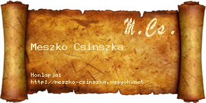 Meszko Csinszka névjegykártya